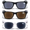 V.W.E. 3 Pairs Classic 80's Reading Sunglasses - Tinted Reader