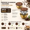 G1 80ml Aluminum Reusable Coffee Pods, 2-Pack with 2 Brown