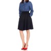 Dani's Choice High-Waisted Cotton Blend Skirt with Pockets - Knee