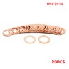 M18 Copper Flat Washer 18mm ID 24mm OD 1mm Thickness