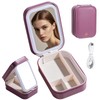 BS-MALL Travel Cosmetic Mirror Case LED Makeup Mirror Storage Case