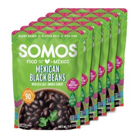 SOMOS Mexican Black Beans – Gluten Free, Non-GMO, Vegan & Microwavable Meals Ready to Eat - Delicious, Healthy & Convenient - Perfect for Tacos, Tostadas & More | 10 oz (Pack of 6)