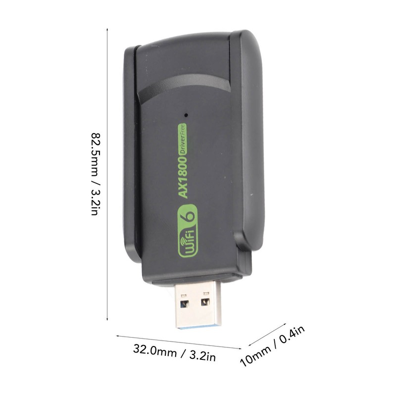 WiFi 6 Adapter USB3.0 2.4GHZ to 5.0GHZ AX1800Mbps MU MIMO