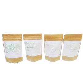 Organic Mugwort & Ginger Bath 5 pcs, Organic Mugwort and Ginger Bath, 5 Pack, Steamed Wormwood, Pregnant, Warm, Herbal Bath (5 pc of Mugwort Bath Salt, 5 Miracle Neem Bath Salts, 5 Piece of Mugwort and Miracle Nem Bath Salts)