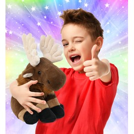 DolliBu Floppy Moose Stuffed Animal - Huggable Moose Plush, Adorable Playtime Moose Plush Toy, Cute Wild Life Animal Cuddle Gifts, Super Soft Plush Doll Animal Toy for Kids and Adults - 12 Inches