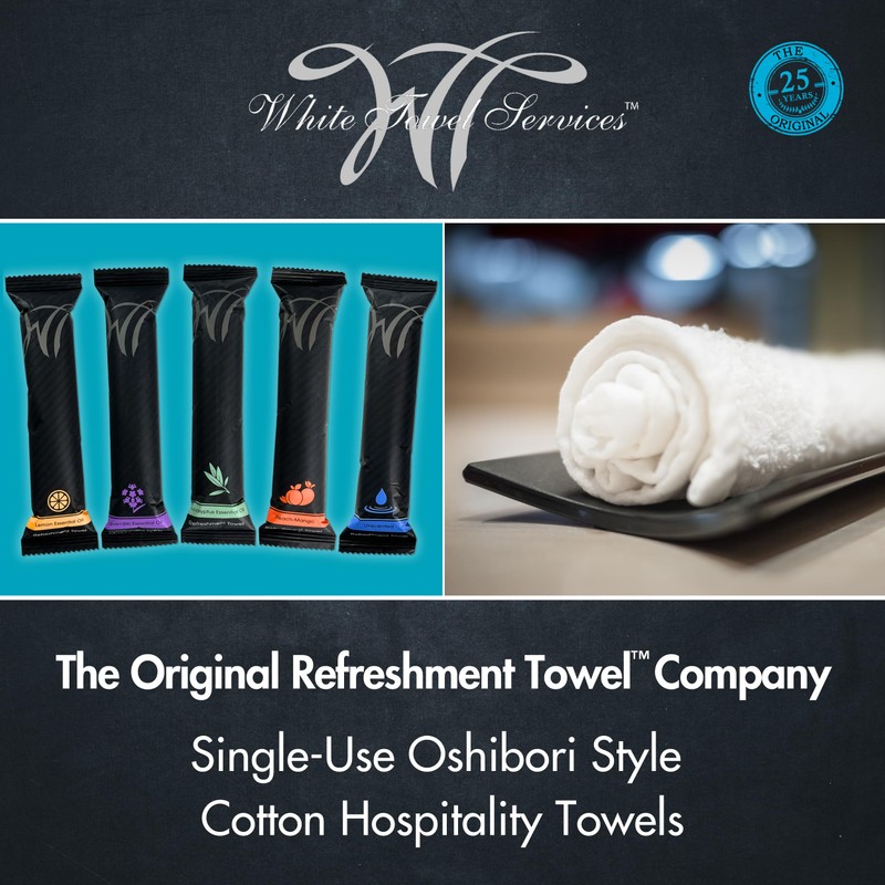 WT WHITE TOWEL SERVICES 9"x 9"inch Moist Cotton Towel Individually