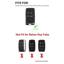 chyoekey Key Fob Cover Car Key Shell Case Protector Compatible with Land Rover Vogue Range Discovery Rover Sport with Keychain (Blue)