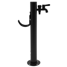 Outdoor Vertical Garden Water Column with Faucet, Floor Mounted Hose Stand with Faucet, Stainless Steel Frost-Proof Vertical Water Hydrant for Exterior Patio Backyard and Lawn (Round)