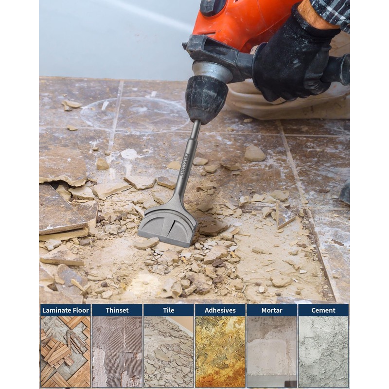 SDS Plus Chisel, Firecore 3 In. by 6.5 In. Tile