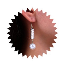 Aneneiceera Vintage Crystal Pearl Earrings Gold Pearl Drop Earrings Pearl Rhinestone Earrings Long Cz Pearl Dangle Earrings Jewelry for Women (Gold)