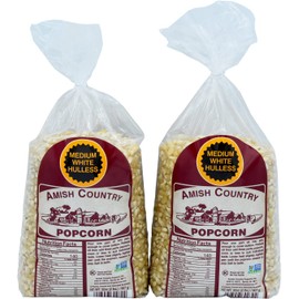 Amish Country Popcorn | 2-2 Lb Bags - Medium White Kernels | Old Fashioned, Non-GMO and Gluten Free (2-2lb Bags)