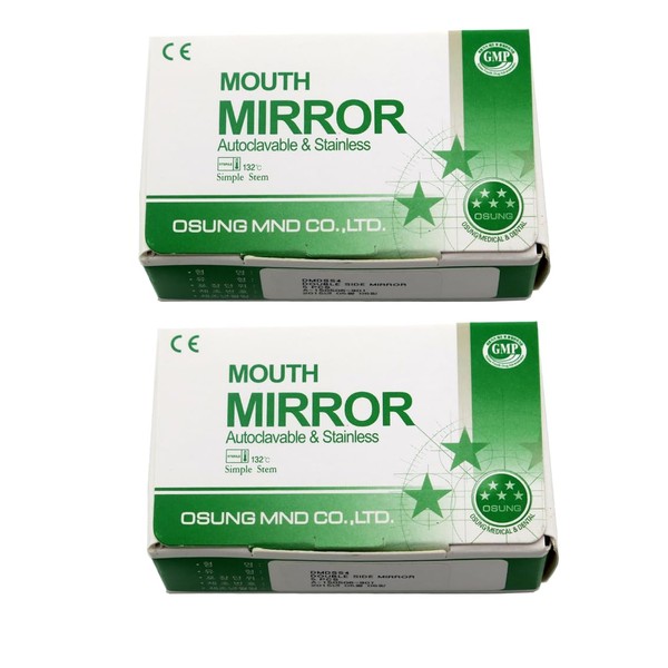 Osung Dental Double Sided Simple Stem Mouth Mirror #4, 5