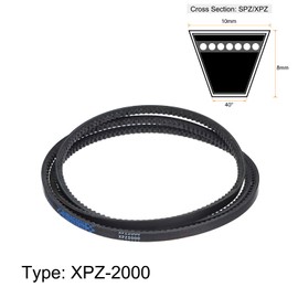 sourcing map XPZ2000 V-Belt Drive Belt 2000 mm Pitch Length Rubber for Power Transmission