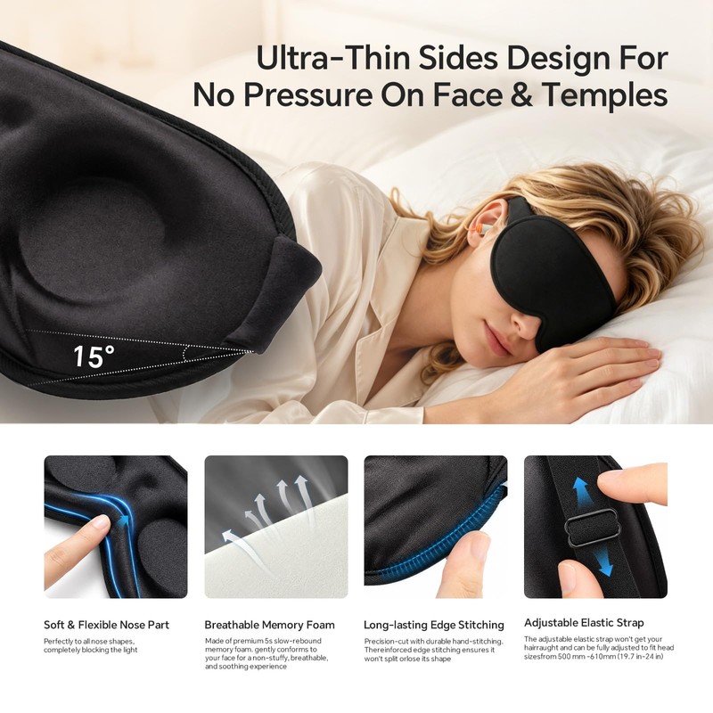 Sleep Mask for Men and Women, 3D Blackout Eye Mask