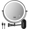 VORREMIRR Wall Mounted Makeup Mirror: 1x/15x Magnifying Mirror with 8.5"