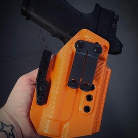 HolsterBuilder Holster Light Bearing IWB Compatible with Glock 19 (19/19X/23/32/44/45) with TLR7, Lightweight & Strong Carbon Fiber Material, Adjustable Cant (Coyote Brown, Right Hand)