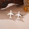 Dreamtimes Airplane Plane Cufflinks for Men Stainless Steel Airplane Cuff