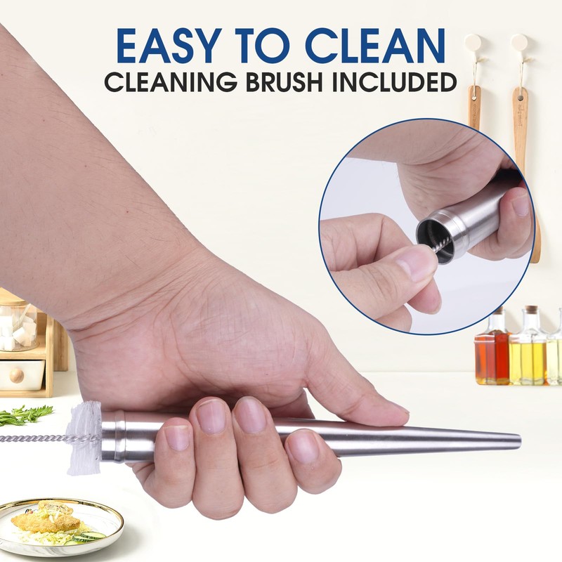 Turkey Baster with Silicone Suction Bulb, Stainless Steel Food Grade