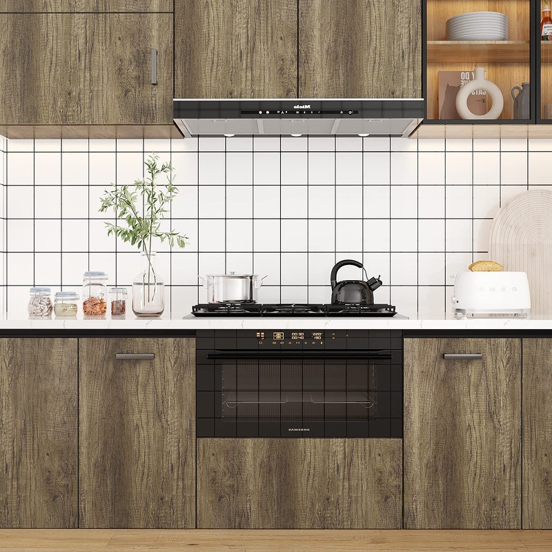 VEELIKE 15.7''x118'' Light Brown Wood Wallpaper Peel and Stick Rustic