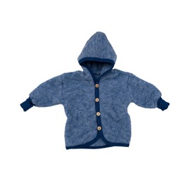 Cosilana baby jacket, soft fleece, with hood, 60% new wool (controlled biological animal keeping), 40% cotton (controlled biological production) - Jacket 74-80