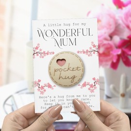 Maise & Rose Pocket Hug For Mum Token | Gift For Mum | Thinking Of You | Miss You | Pocket Hug From Daughter | Cheer Up Gift | Letterbox Gift From Son | Get Well Soon | TKM