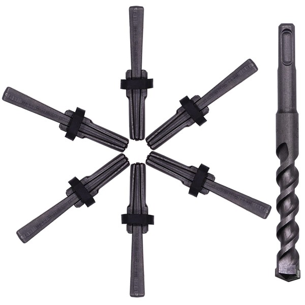 Csdtylh 6PCS Rock Splitting Wedges and 1PCS Rotary Hammer Drill