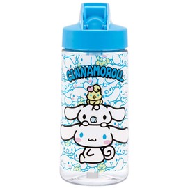 Skater PSTB5-A Straw Bottle Water Bottle, 16.9 fl oz (500 ml), Spout Shaped Straw Water Bottle, Plastic, Clear, Kids, Sanrio, Cinnamoroll, For Kids