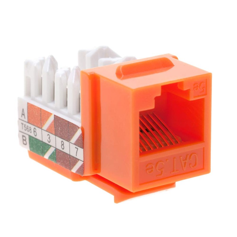 SATMAXIMUM Cat5e Keystone Ethernet Wall Jack Punch Down UTP 45-Degree