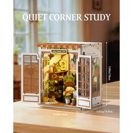 Rolife DIY Book Nook Kit Secret Bloomy Nook, Secret Garden Floral Theme 3D Wooden Puzzle, Plant & Flower Decor for Bookshelf, Creative Gift for Plant Lovers