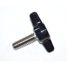 3/8"-16 x 3/4" Thumb Screw Stainless Steel - Black Tee Wing Plastic Knob - Standard/Coarse Thread Thumbscrew Length of The Bolt is 3/4" - Made in USA - Package of (2,4,10) (2, Black, 3/4")