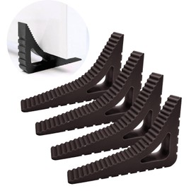 Sliding Door Stopper, Set of 4, Strong Fixation, Rubber, Resilient, Simple Design (Coffee)