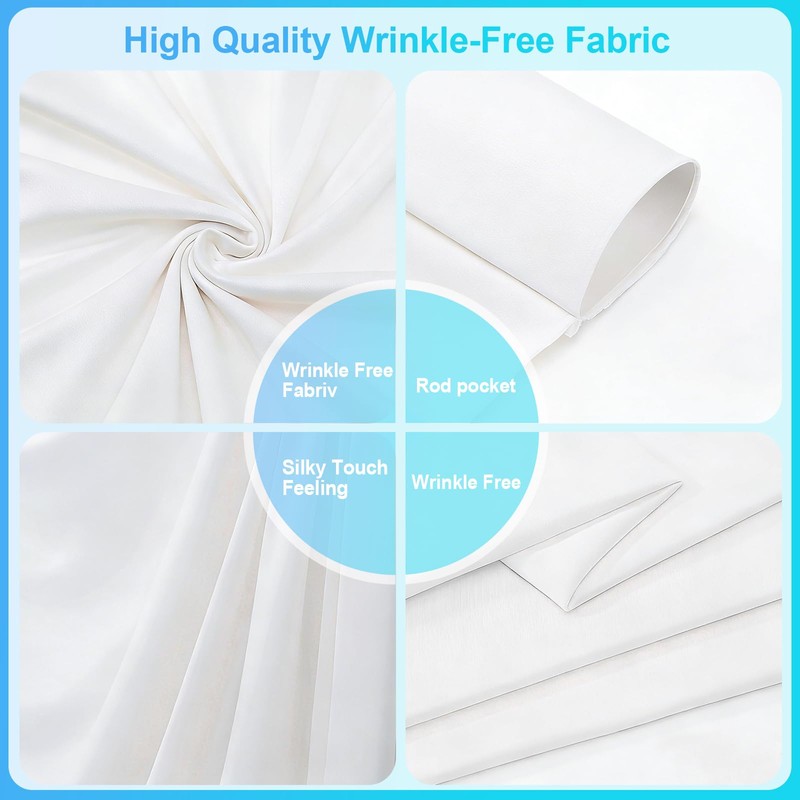10x10ft White Backdrop Curtain for Parties Wedding, Curtain Backdrop for