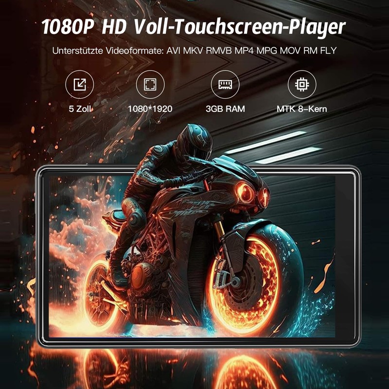 160 GB MP3 Player with Bluetooth and WiFi, 5 Inch