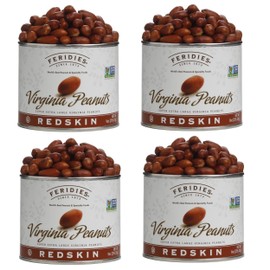 FERIDIES Red Skin Salted Virginia Peanuts 9oz Can 4 pack
