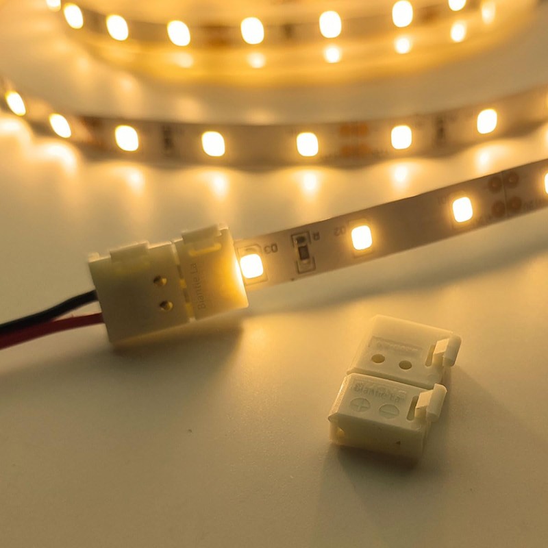 Biantie La 2-Pin 8mm LED Connectors Solderless Unwired Clips -