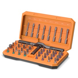ORIA Ratcheting Screwdriver Set, 42 in 1 Magnetic Screwdriver Set with 40 Precision Bits, Portable Repair Tool Kits with Rotatable Ratchet Handle for DIY Bike Electronics Furniture