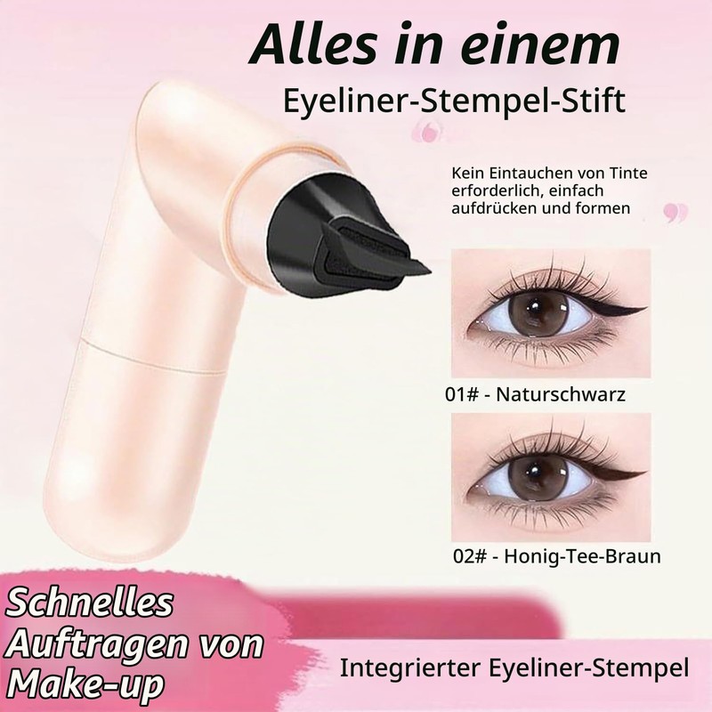 2 Pieces Gel Eyeliner Pencil Set, Foldable Eyeliner Stamp with