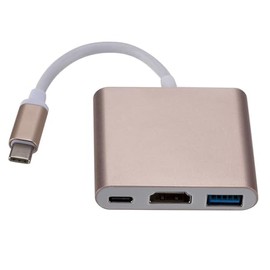 Adaptador USB C a HDMI, 3 en 1 Adaptador Tipo C Multipuerto USB C Hub con Salida HDMI 4K, Puerto USB 3.0 y Puerto de Carga USB-C Nuevo Mac AirSurface 