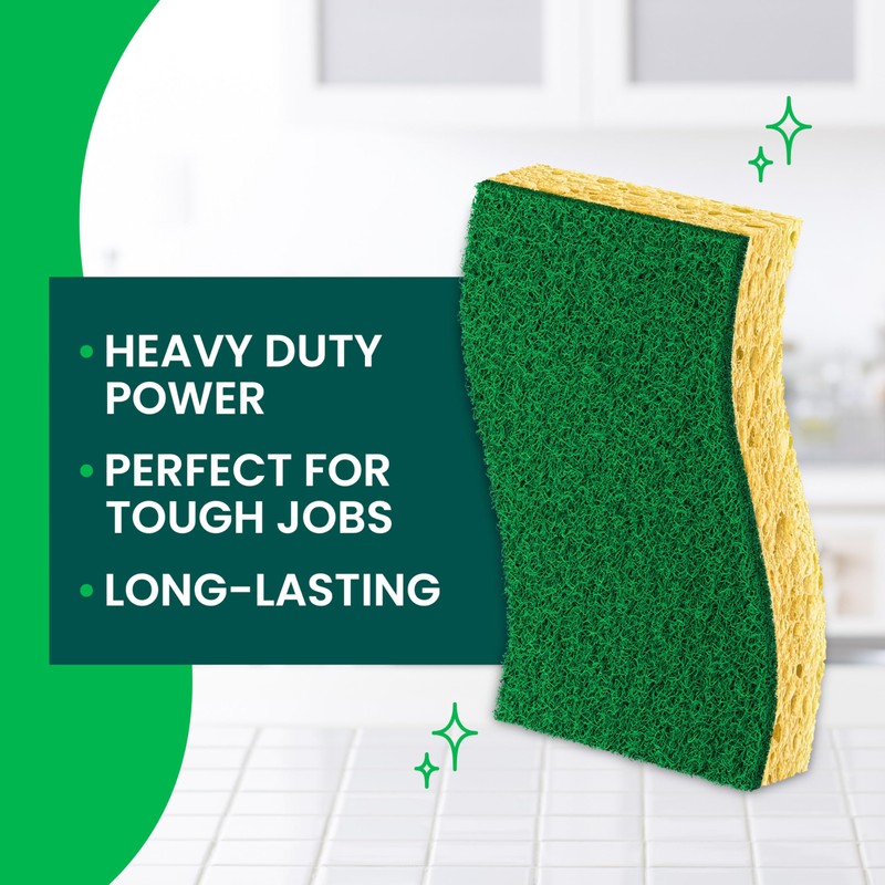 Scotch-Brite Heavy Duty Scrub Sponge, 6 Kitchen Sponges Designed for