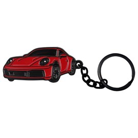 BIHEE Car Key Fob Mini Pendant Compatible with 911 Beautiful Gift Metal Keyring for Car Keys, Car Decorations, Men, Women, red