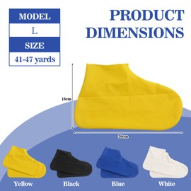BORISCA 4 Pairs Latex Rain Shoe Cover, Reusable Rain Shoe Covers for Shoes, Anti-slip Waterproof Shoe Covers for Outdoor Cycling Hikin, Non-slip Waterproof Rain Shoe Cover Four Colors (UK 7-10)