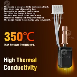 Upgraded 3 Pack Hardened Ceramic Hotend for Kobra S1 Combo 0.2MM 0.4MM 0.6MM Stainless Steel Print Head Extruder Kit Hot End Heater Block Heating Rod Thermistor Nozzle for Anycubic Kobra S1/ACE Pro