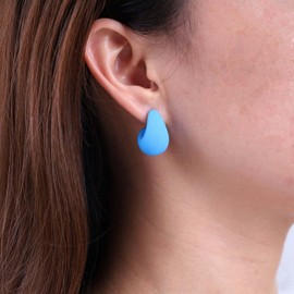 Inateannal Vintage Red Velvet Earrings Chunky Red C Shape Stud Earrings Red Acrylic Hoop Earrings Wide Hoop Earrings Light Chunky Stud Earrings Jewellery for Women and Girls, Zinc, No Gemstone