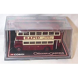 corgi red white rapid shoe repairs double decker the original omnibus company 1.76 scale limited edition diecast model