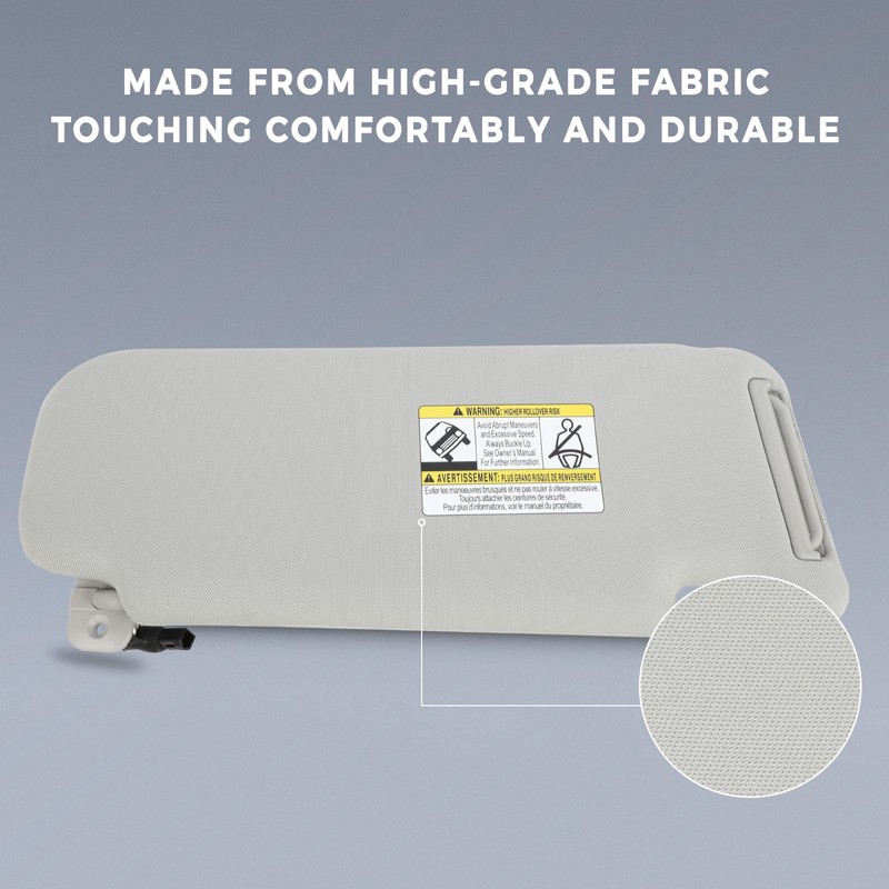 SCITOO Gray Left Driver Side Sun Visor Assembly fit for