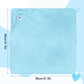 Aolso Hooded Baby Towel,Baby Bath Towels with Hood,80x80cm Soft and Absorbent Hooded Towels for Kids Newborn and Infant,Baby Shower Gifts(Blue Puppy)