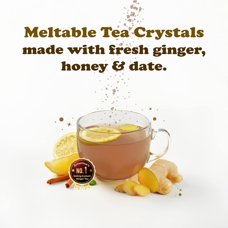 Pocas Honey Ginger Instant Tea Powder, Date Flavor 2-Pack, Ginger