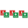 Set of 3 Pairs (6 Stickers) 3" Fire Extinguisher/First Aid
