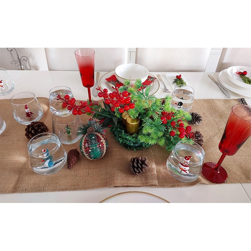 HeguSun 3D Drinking Glass Cup with Cute Snowman Figurine Inside,Handmade