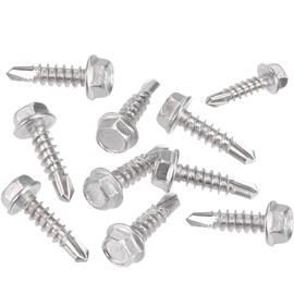 TERF® 4.2 X 38mm Hex Washer Head Self Drilling Point Screws 4.2 X 38mm Hexagonal Washer Head Self Tapping Screws for Aluminium Metal Steel Sheet - Pack of 25